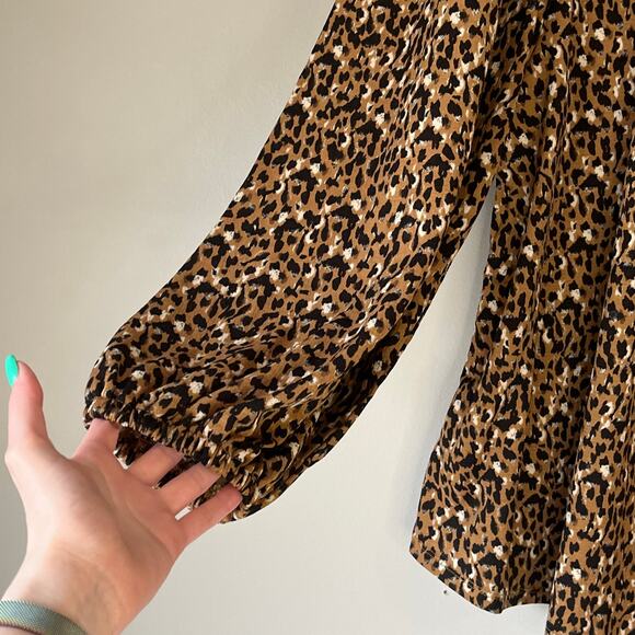 NWT! Ava & Viv Leopard Print Long Sleeve Blouse Size X (14W) - Picture 11 of 12